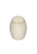 Eikenhouten mini urn wit met gouden patine